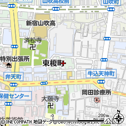 東京都新宿区東榎町1周辺の地図
