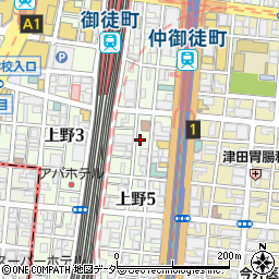 タイムズ上野第１６駐車場周辺の地図