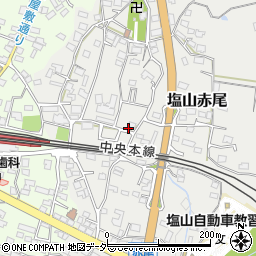 山梨県甲州市塩山赤尾461周辺の地図