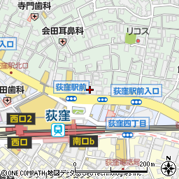 三陸鮮魚と炭焼牛たん かっこ荻窪北口店周辺の地図