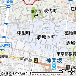 東京都新宿区赤城下町40周辺の地図
