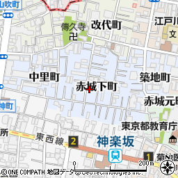 東京都新宿区赤城下町54周辺の地図