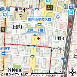 みずほ銀行上野支店周辺の地図