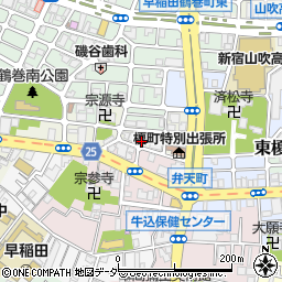 東京都新宿区早稲田町83周辺の地図