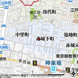 東京都新宿区赤城下町41周辺の地図