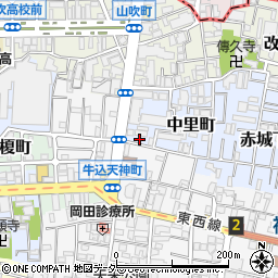 東京都新宿区中里町3周辺の地図