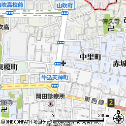 東京都新宿区中里町31周辺の地図