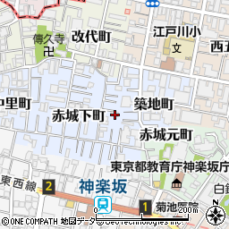 東京都新宿区赤城下町75周辺の地図