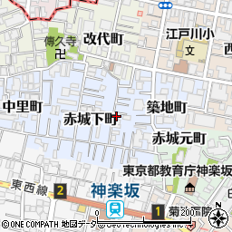 東京都新宿区赤城下町76周辺の地図