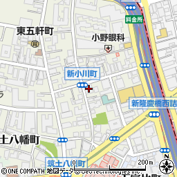 東京都新宿区新小川町3-19周辺の地図