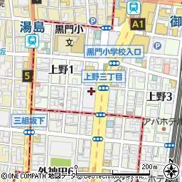 ローソン上野中央通店周辺の地図