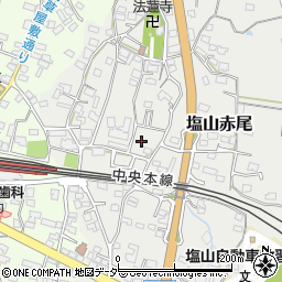 山梨県甲州市塩山赤尾462周辺の地図