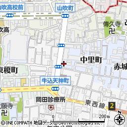 東京都新宿区中里町29周辺の地図