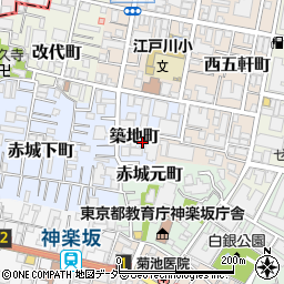 東京都新宿区築地町17周辺の地図