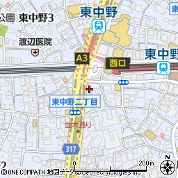 ポニークリーニング　東中野駅西口店周辺の地図
