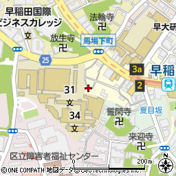 東京都新宿区馬場下町54周辺の地図