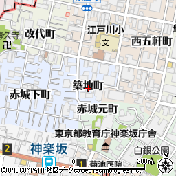 東京都新宿区築地町20周辺の地図