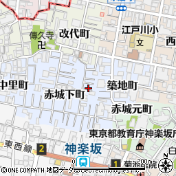 東京都新宿区赤城下町74周辺の地図
