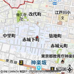 東京都新宿区赤城下町68周辺の地図