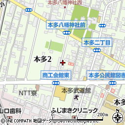 エイブルパーキング本多２丁目駐車場周辺の地図