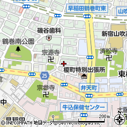 東京都新宿区早稲田町84周辺の地図