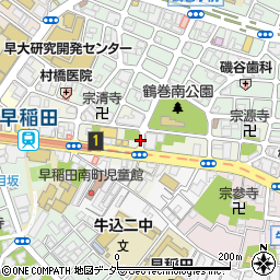 東京都新宿区早稲田町周辺の地図