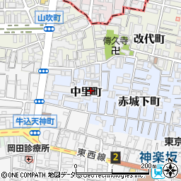 東京都新宿区中里町20周辺の地図