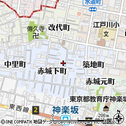 東京都新宿区赤城下町69周辺の地図
