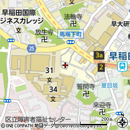 東京都新宿区馬場下町52周辺の地図