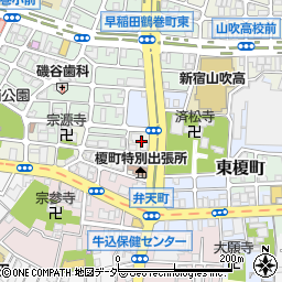 東京都新宿区早稲田町86周辺の地図