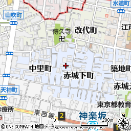 東京都新宿区赤城下町43周辺の地図