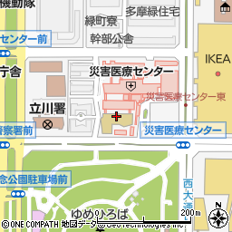 東京医療保健大学　国立病院機構立川キャンパス周辺の地図