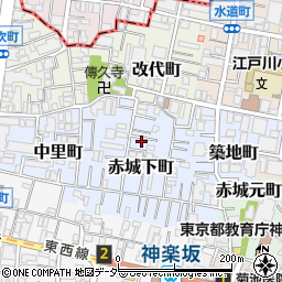 東京都新宿区赤城下町53周辺の地図