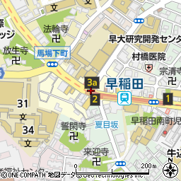 早稲田駅前周辺の地図
