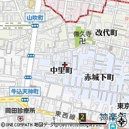 東京都新宿区中里町21周辺の地図