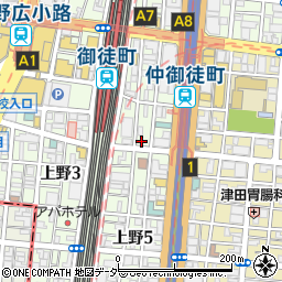 鍵の出張救急車　台東区上野営業所２４時間受付センター周辺の地図