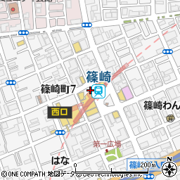 都営地下鉄東京都交通局　新宿線篠崎駅周辺の地図