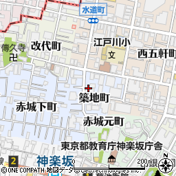 東京都新宿区築地町周辺の地図