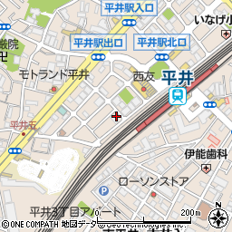 西友平井店駐車場周辺の地図