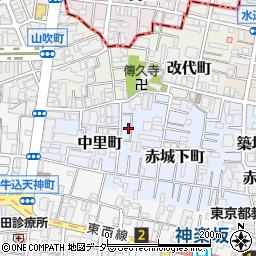 東京都新宿区赤城下町32周辺の地図