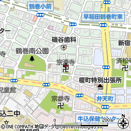 東京都新宿区早稲田鶴巻町503周辺の地図