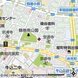 牛込消防署早稲田出張所周辺の地図