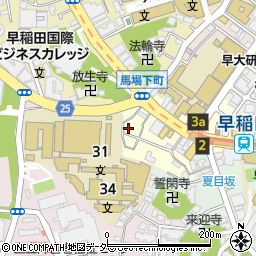 東京都新宿区馬場下町50周辺の地図