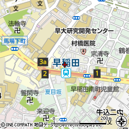 株式会社三徳　早稲田店周辺の地図