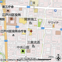 東京都江戸川区中央1丁目周辺の地図