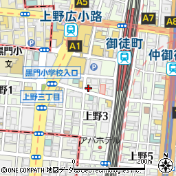 ジンギスカン壱鉄上野御徒町店周辺の地図