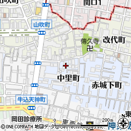 東京都新宿区中里町24周辺の地図