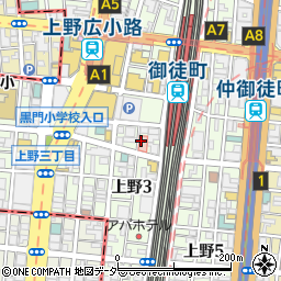 上野三郵便局周辺の地図