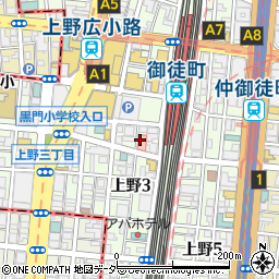 上野三郵便局周辺の地図