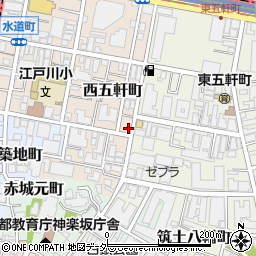 東京都新宿区西五軒町6-1周辺の地図